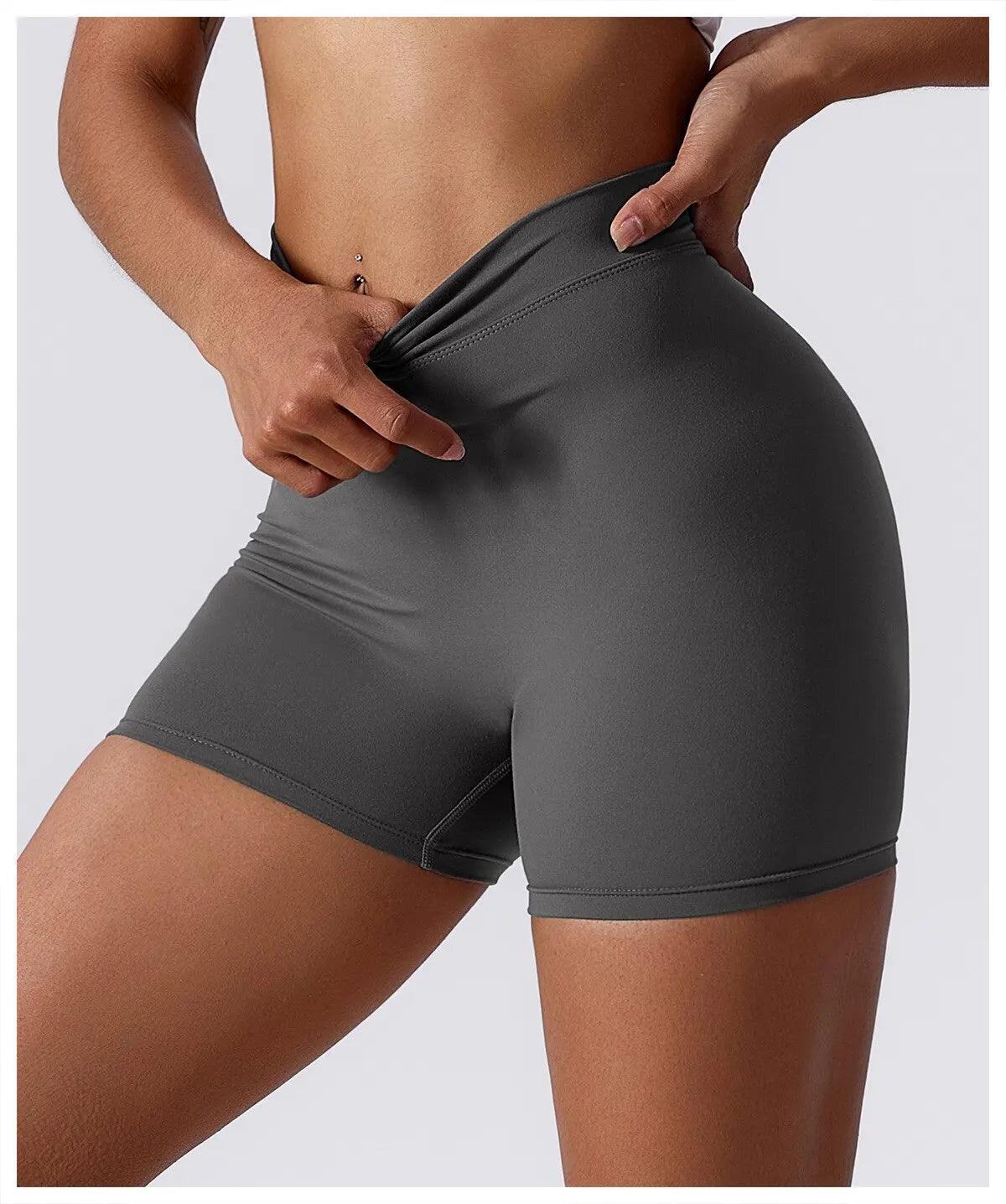 Shorts de ioga com levantamento de quadril