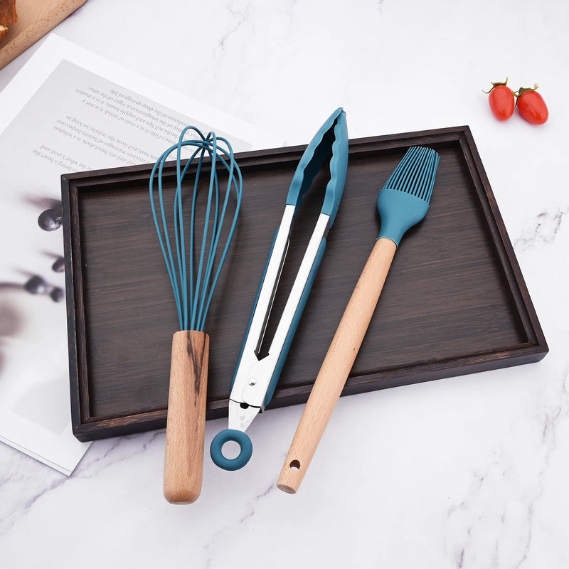 12 Pçs / set Utensílios de Cozinha de Silicone