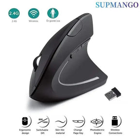 Mouse vertical ergonômico 2,4 GHz