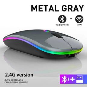 Mouse sem fio RGB recarregável Bluetooth 3600DPI