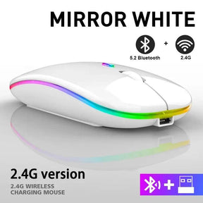 Mouse sem fio RGB recarregável Bluetooth 3600DPI
