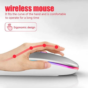 Mouse sem fio RGB recarregável Bluetooth 3600DPI